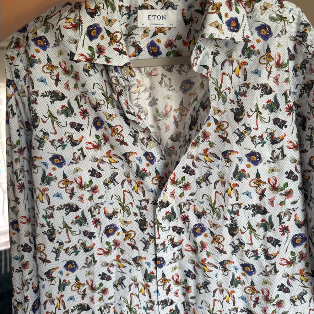 Eton Men's Animals Print Regular Fit Dress Shirt